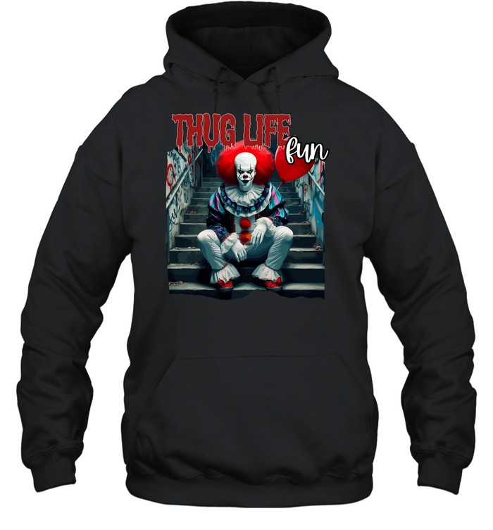 Thug Life Pennywise Red Balloon Streetwear Drip Horror Clown Graphic Unisex Hoodie Thug Life Pennywise Red Balloon Streetwear Drip Horror Clown Graphic Unisex Hoodie
