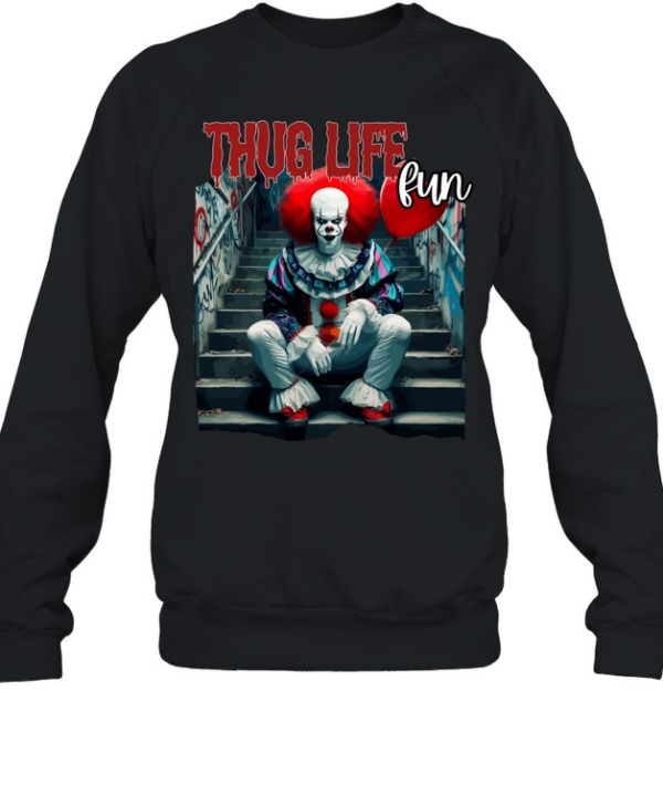 Thug Life Pennywise Red Balloon Streetwear Drip Horror Clown Graphic Unisex Sweatshirt