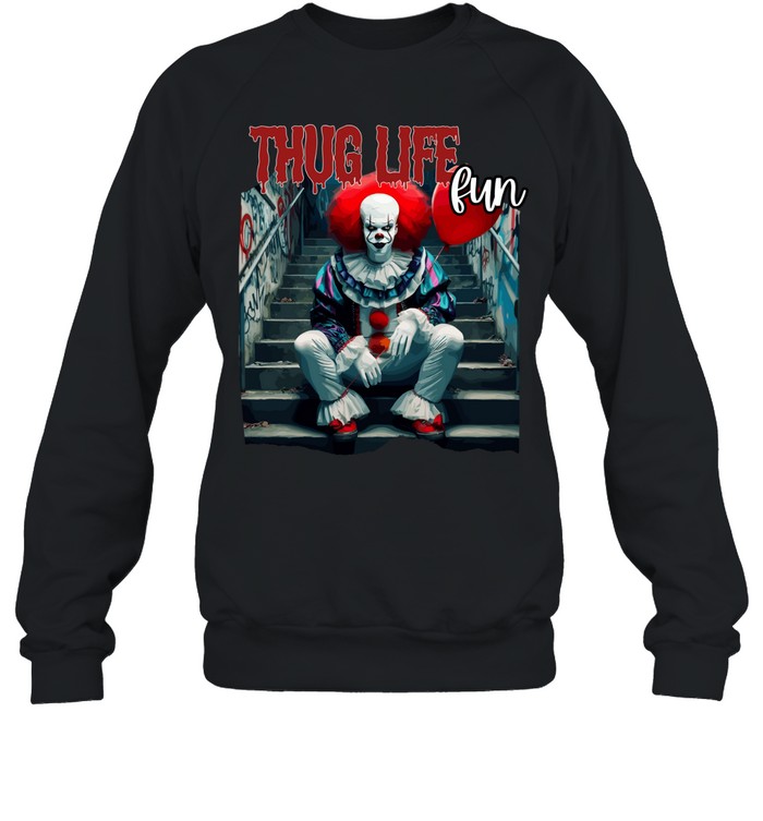 Thug Life Pennywise Red Balloon Streetwear Drip Horror Clown Graphic Unisex Sweatshirt Thug Life Pennywise Red Balloon Streetwear Drip Horror Clown Graphic Unisex Sweatshirt