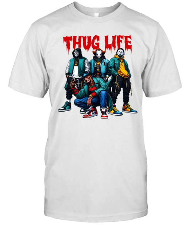 Thug Life Slasher Squad Streetwear Drip Horror Villains  Classic Men's T-shirt