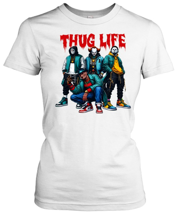 Thug Life Slasher Squad Streetwear Drip Horror Villains  Classic Women's T-shirt