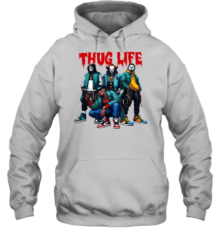 Thug Life Slasher Squad Streetwear Drip Horror Villains Unisex Hoodie Thug Life Slasher Squad Streetwear Drip Horror Villains Unisex Hoodie