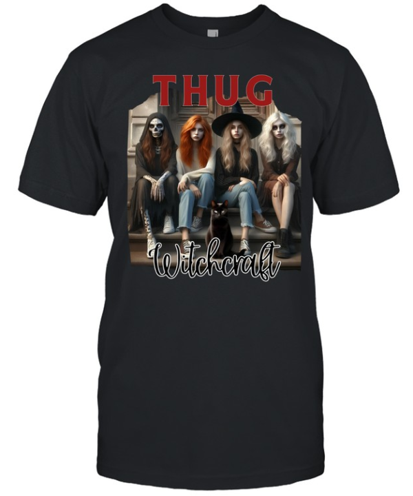 Thug Witchcraft Witch Coven Black Cat Halloween T- Classic Men's T-shirt
