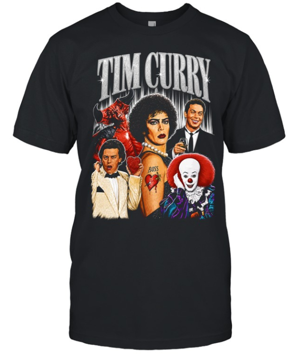 Tim Curry Darkness Frank-N-Furter Pennywise Character Montage Tribute  Classic Men's T-shirt