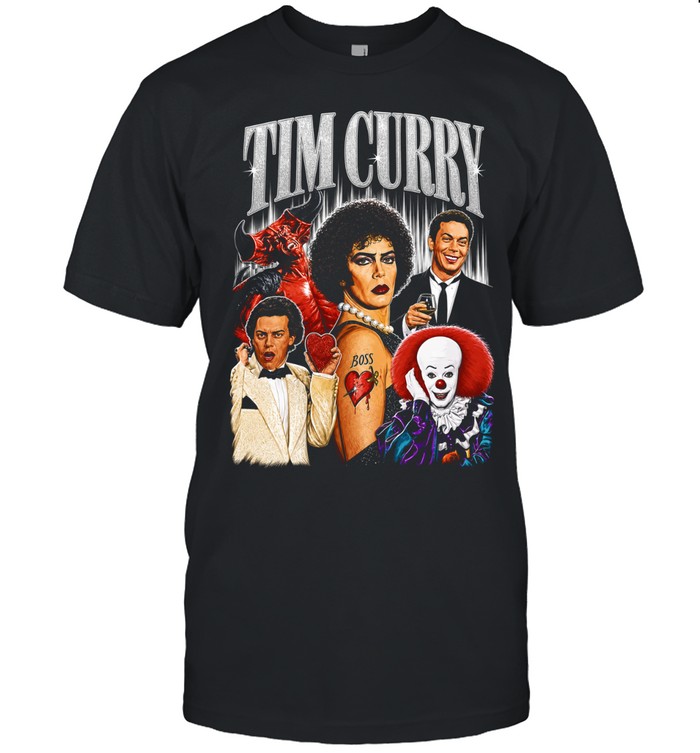 Tim Curry Darkness Frank-N-Furter Pennywise Character Montage Tribute Classic Men's T-shirt Tim Curry Darkness Frank-N-Furter Pennywise Character Montage Tribute Classic Men's T-shirt