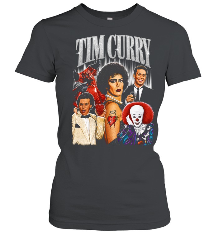 Tim Curry Darkness Frank-N-Furter Pennywise Character Montage Tribute Classic Women's T-shirt