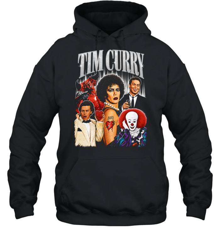 Tim Curry Darkness Frank-N-Furter Pennywise Character Montage Tribute Unisex Hoodie Tim Curry Darkness Frank-N-Furter Pennywise Character Montage Tribute Unisex Hoodie