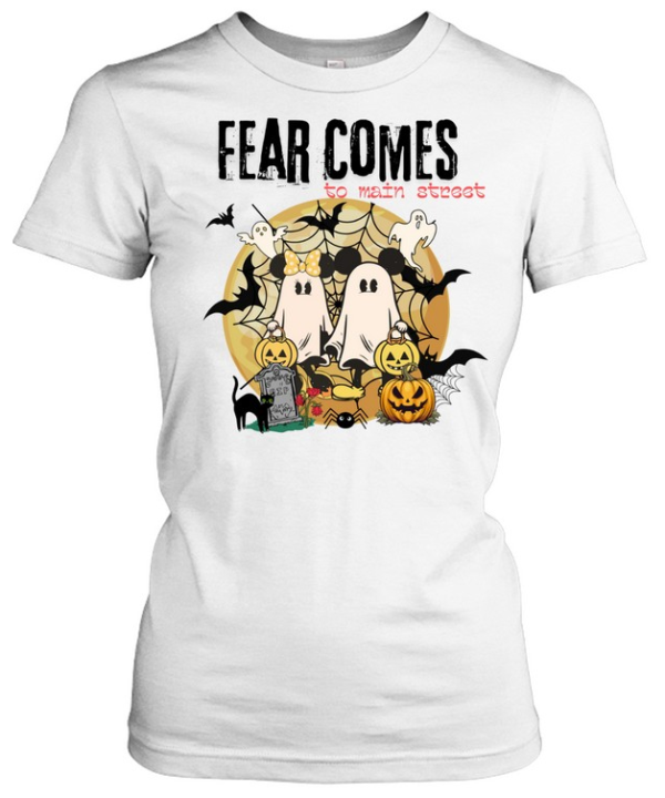 To Main Street Cute Ghost Couple Halloween T- Classic Women's T-shirt