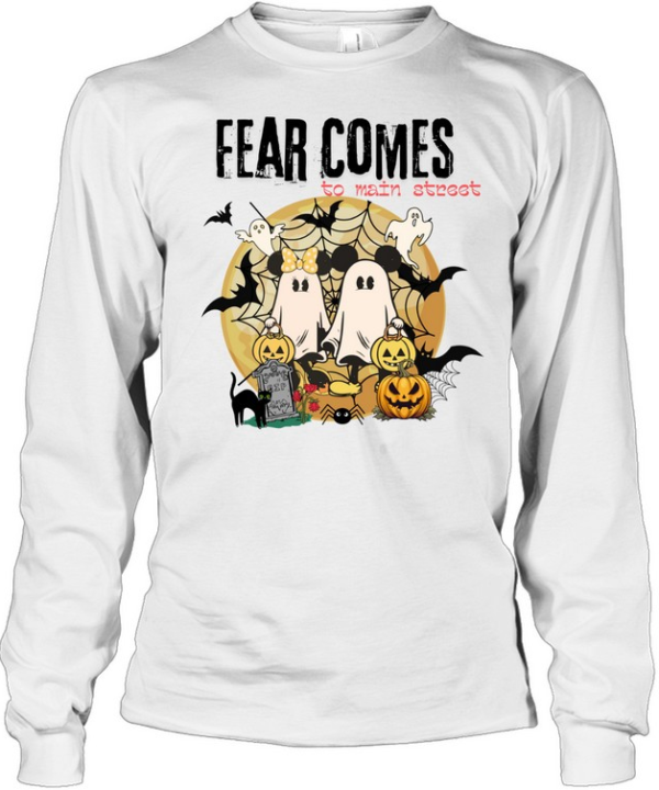 To Main Street Cute Ghost Couple Halloween T- Long Sleeved T-shirt