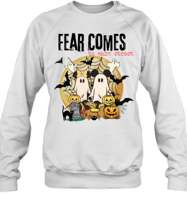 To Main Street Cute Ghost Couple Halloween T- Unisex Sweatshirt