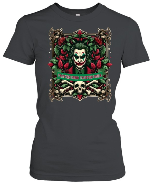 Twisted Mind Twisted Smile Clown Villain Gothic Skull Graphic T- Classic Women's T-shirt