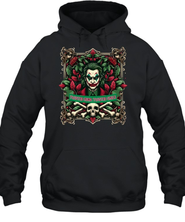 Twisted Mind Twisted Smile Clown Villain Gothic Skull Graphic T- Unisex Hoodie