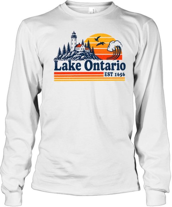 Vintage Lake Ontario Great Lakes Long Sleeved T-shirt