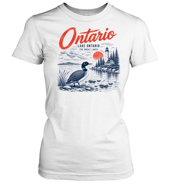 Vintage Loon Lighthouse Graphic Tee Classic Women's T-shirt