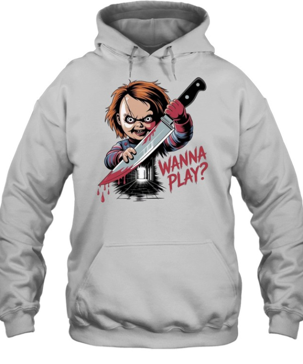 Wanna Play Chucky Bloody Knife Child's Play Halloween Graphic Unisex Hoodie