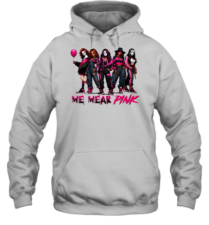 We Wear Pink Horror Slasher Girls Halloween Graphic Unisex Hoodie We Wear Pink Horror Slasher Girls Halloween Graphic Unisex Hoodie